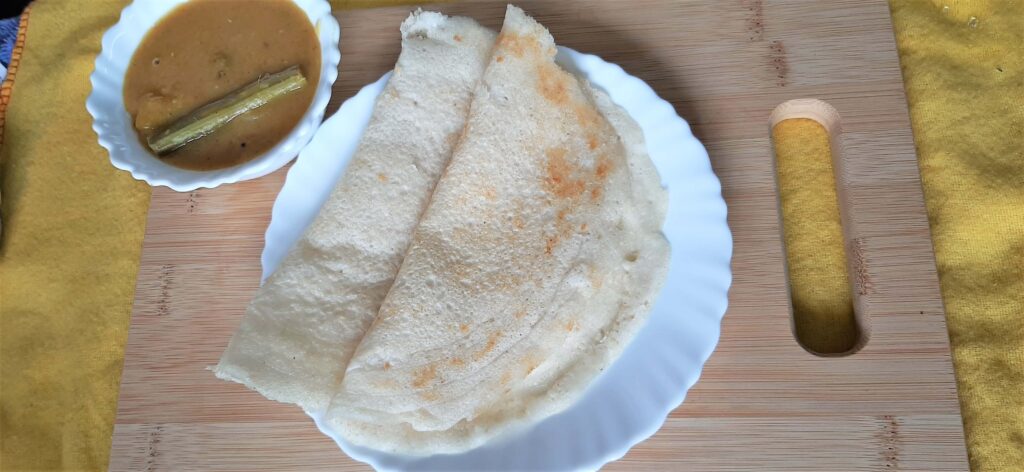 Plain dosa with sambar