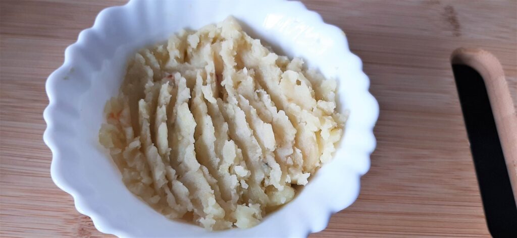 Mashed potatoes in a bowl for veg cutlets