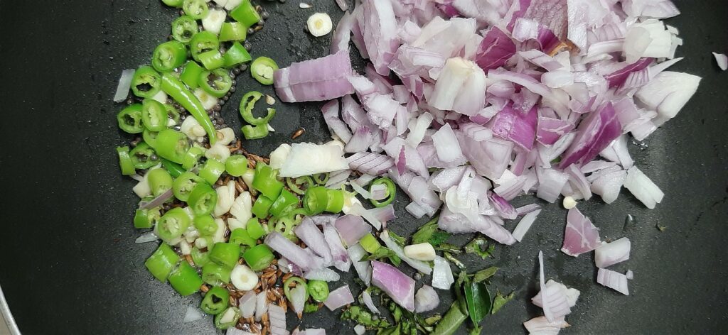 saute onion and chili