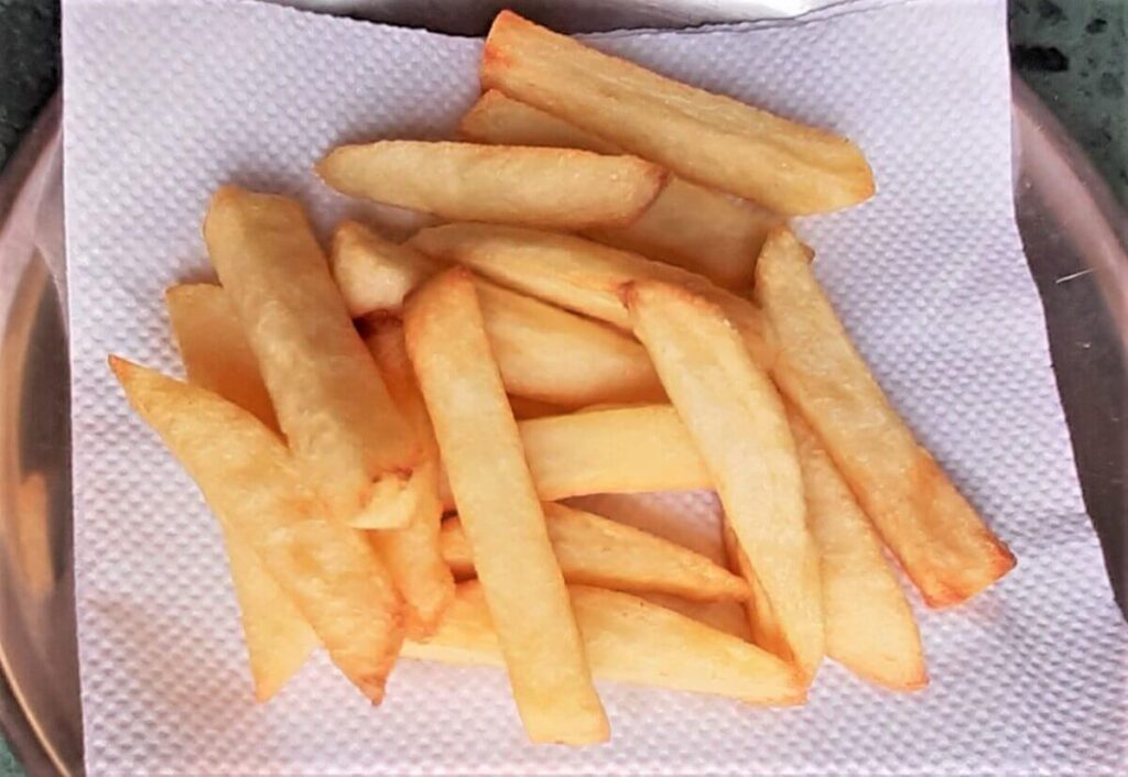 french fries on tissue