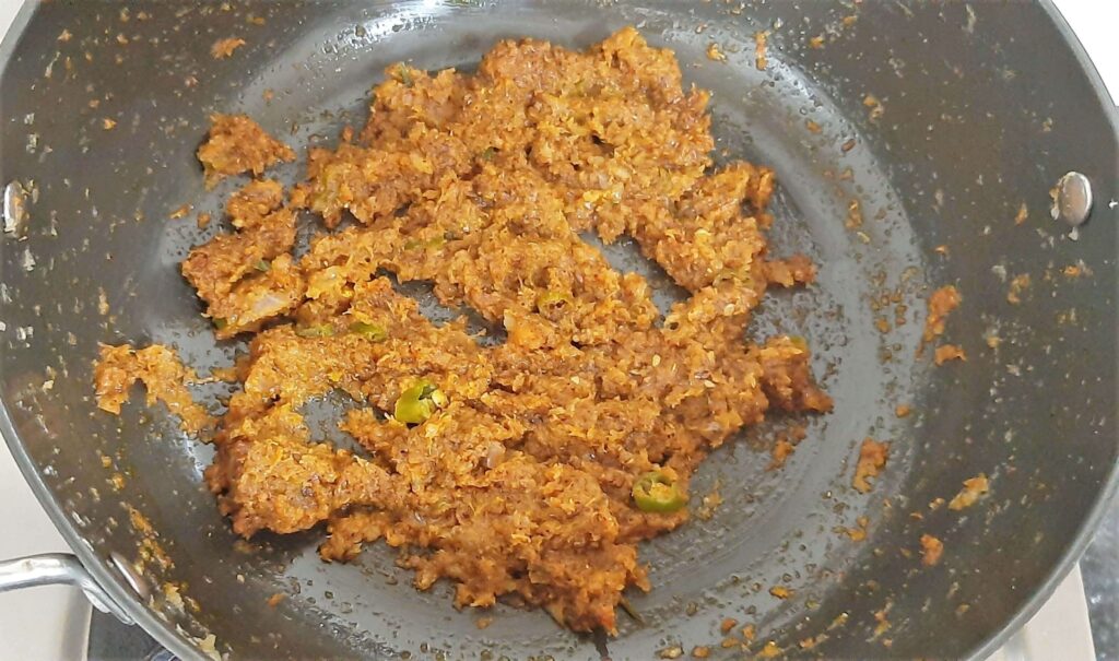 added spice into a kadhai
