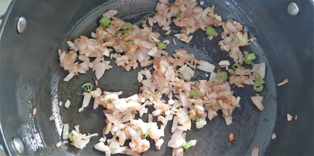 Sauted onion for punjabi palak paneer