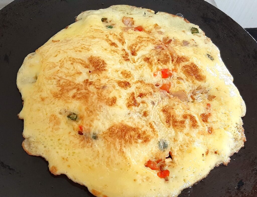 Egg Omelette on a pan
