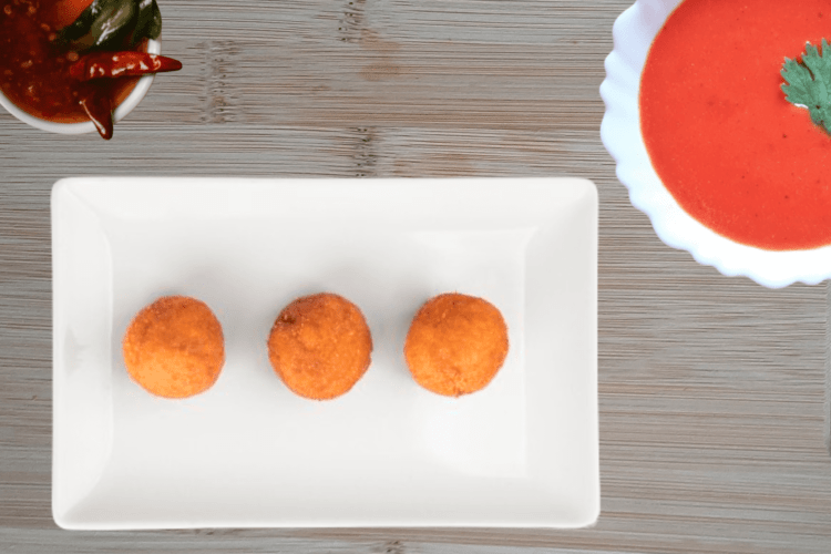 Paneer potato balls in a plate