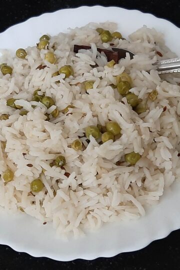 Peas rice in a plate