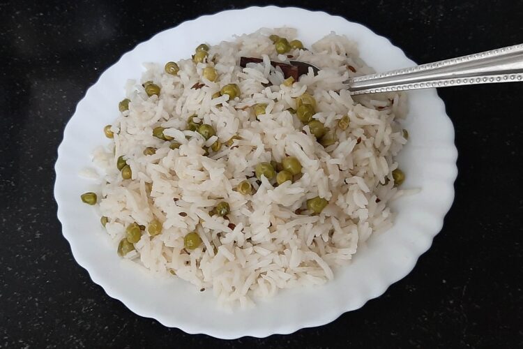 Peas rice in a plate