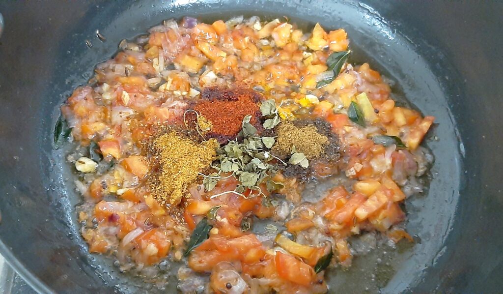 Adding spices