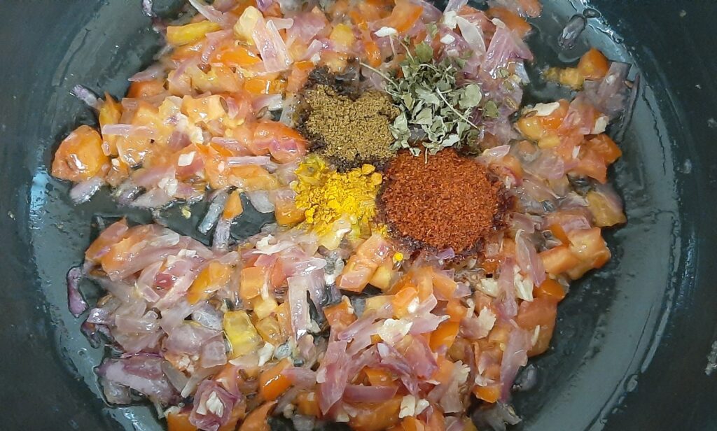 Adding spices