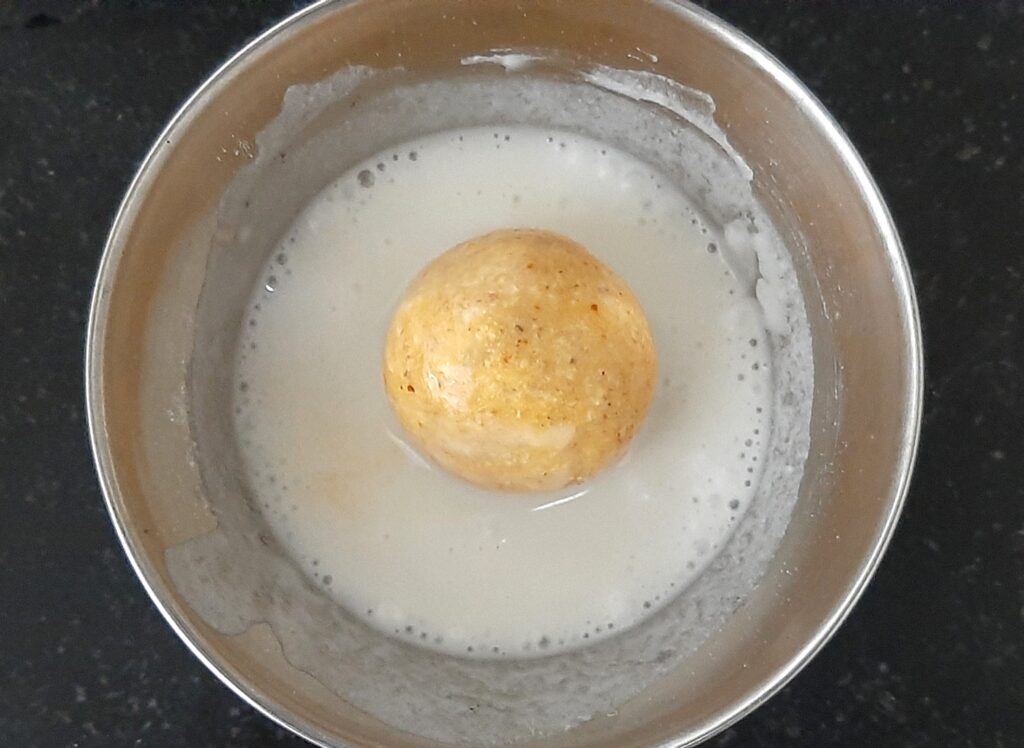 Paneer ball in rice flour mixture