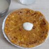 Paneer paratha with curd