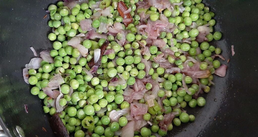 Sauteing peas