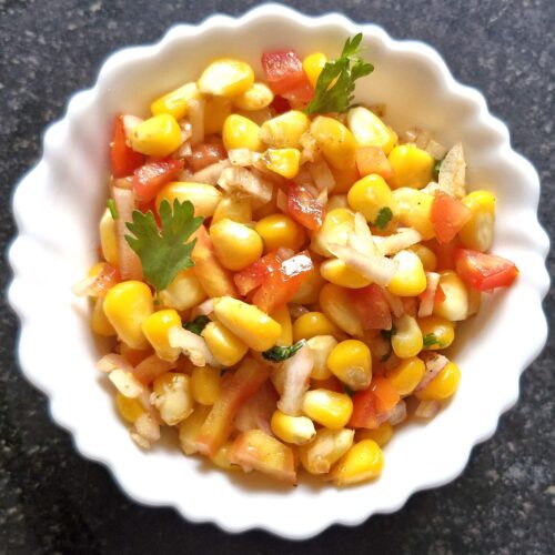 corn chaat in bowl