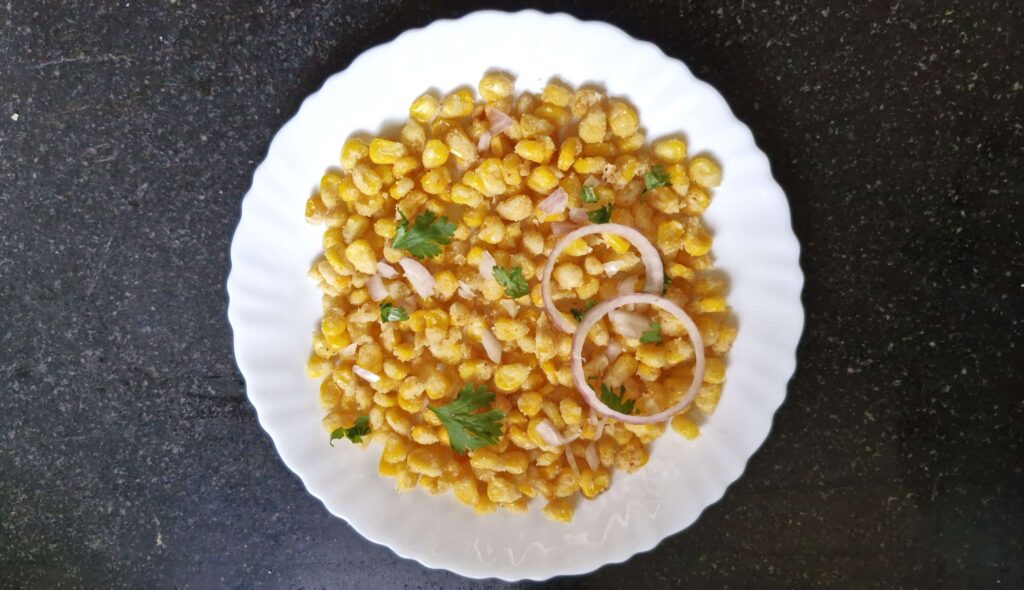 crispy corn in plate