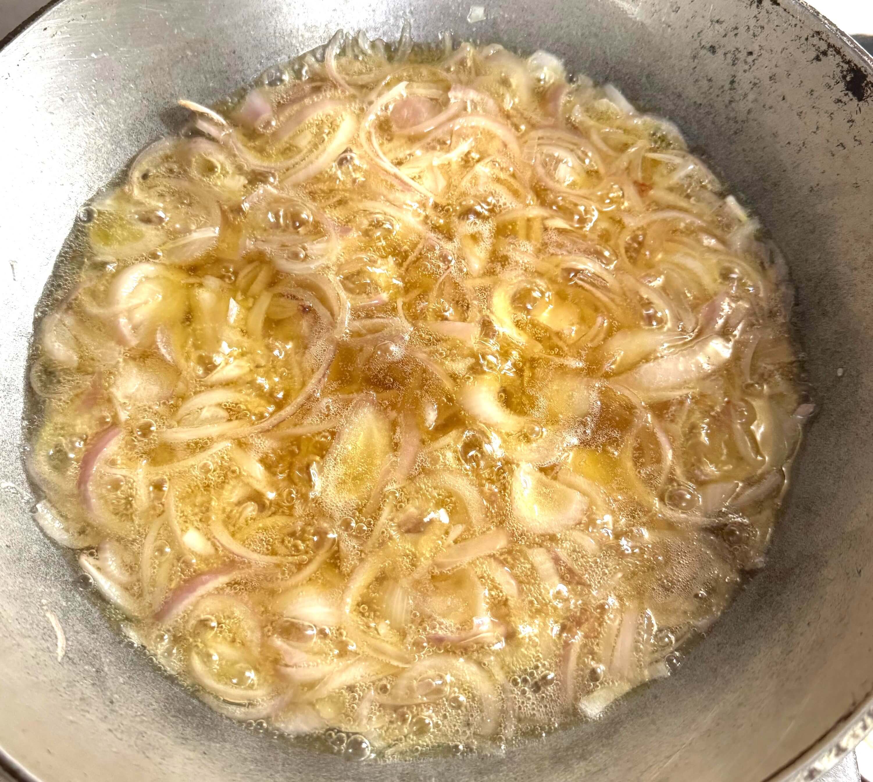 frying onion