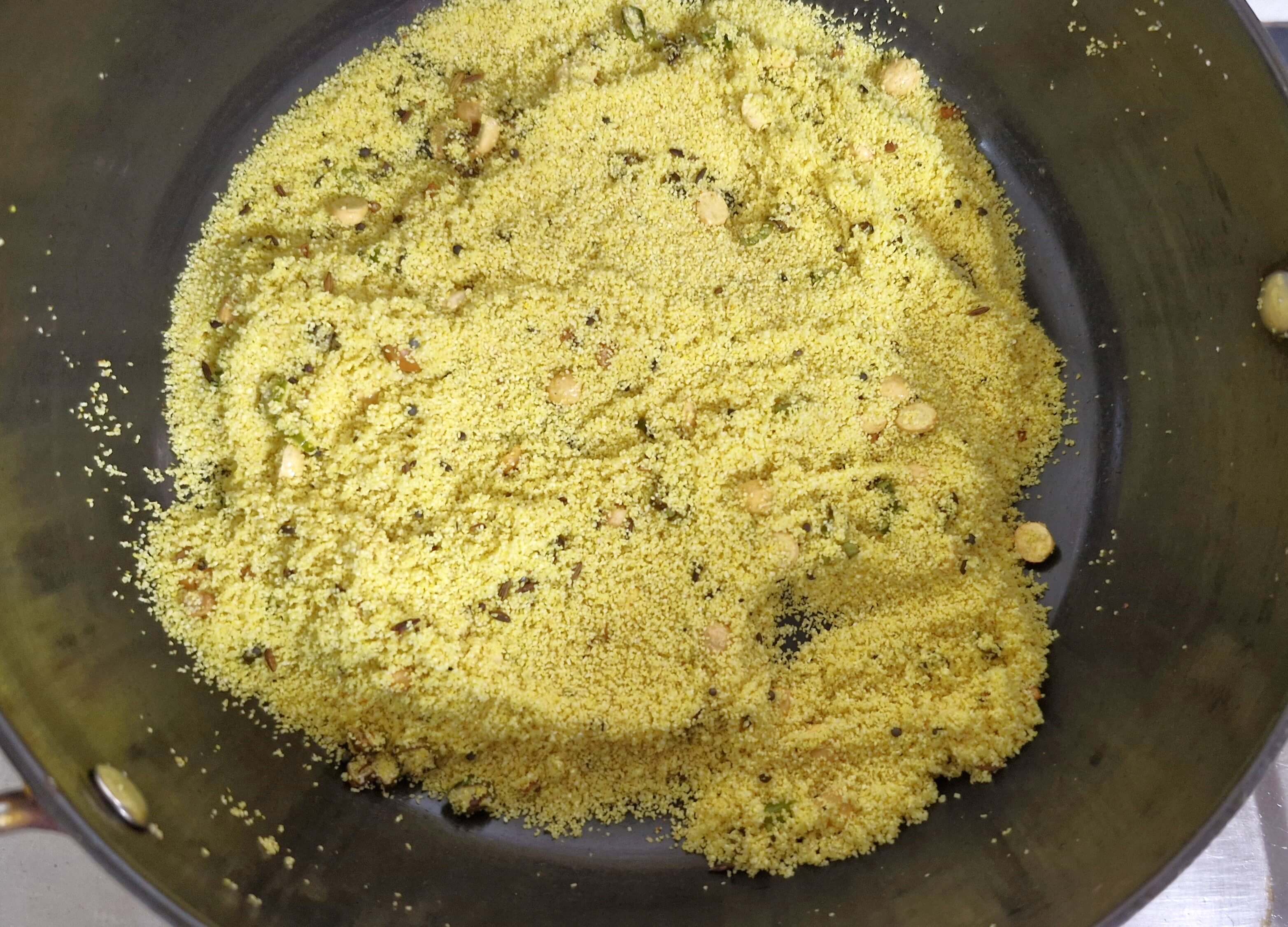 roasted rava in pan