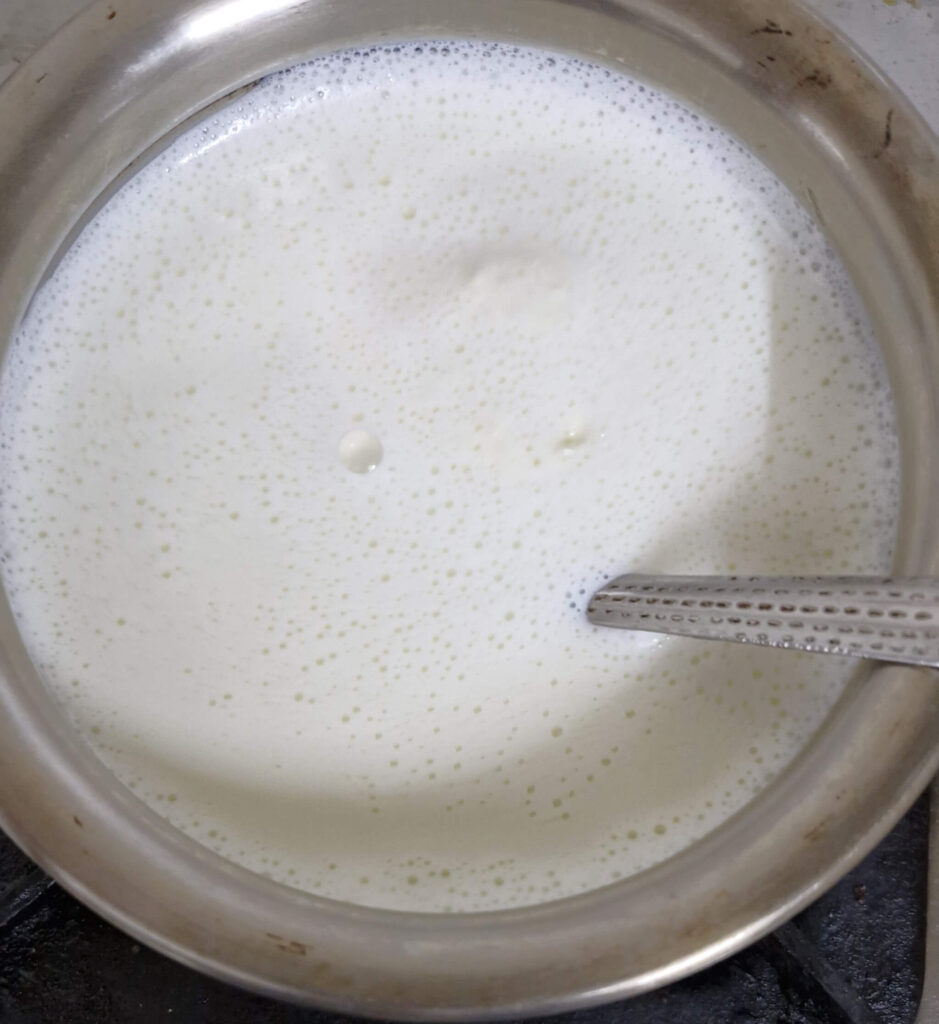 simmer milk